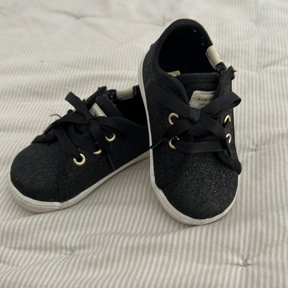 Kate Spade x Keds Black Glitter Tennis Shoes